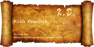 Koth Dominik névjegykártya